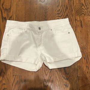 7 for all mankind vintage white denim shorts